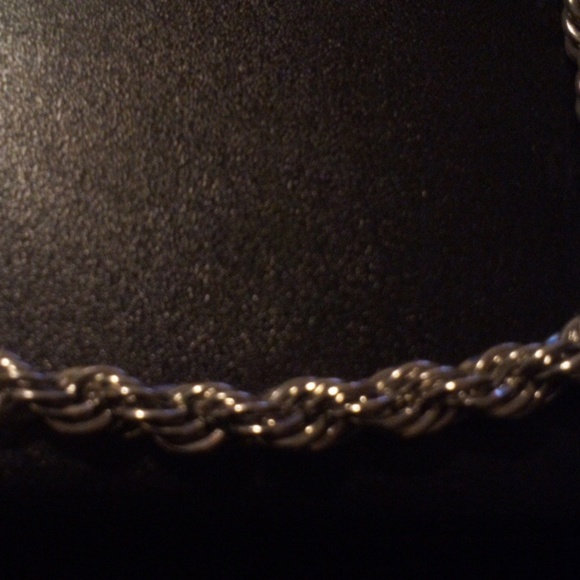 30" Men's Rope Silver-Tone Chain Necklace like new - Picture 5 of 5